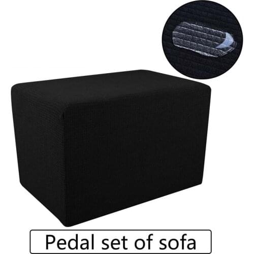 Dust-proof Elastic Footstool Cap Footrest Covers Fleece Ottoman Sofa Stool Cover Home Furniture Case