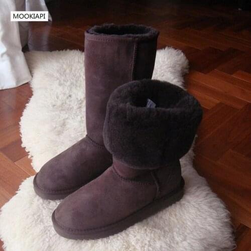 Chinas latest sheepskin and wool womens snow boots in 2019, 100% pure wool womens high-barrel snow boots, free delivery