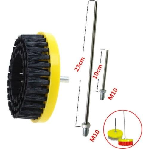 M10 110mm Drill Power Scrub Clean Brush with Extension Rod For Carpet Sofa Wooden Furniture Flooring Cleaning
