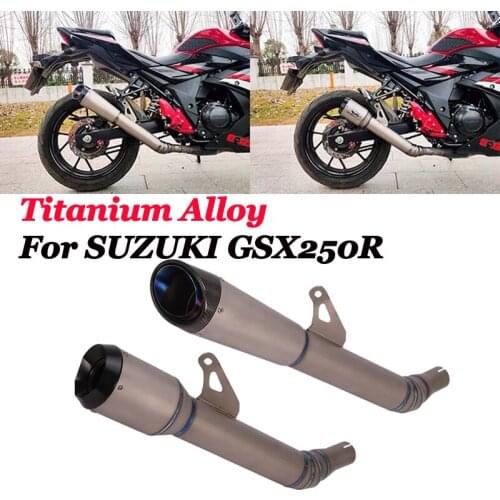 Slip On For Suzuki GSX250R DL250 GSX250 Motorcycle Titanium Alloy Exhaust Pipe Mid Pipe Carbon Escape Muffler DB Killer