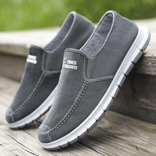 Old Beijing cloth shoes low cut mens canvas shoes casual breathable pedal lazy shoes men 2021 new spring and summer