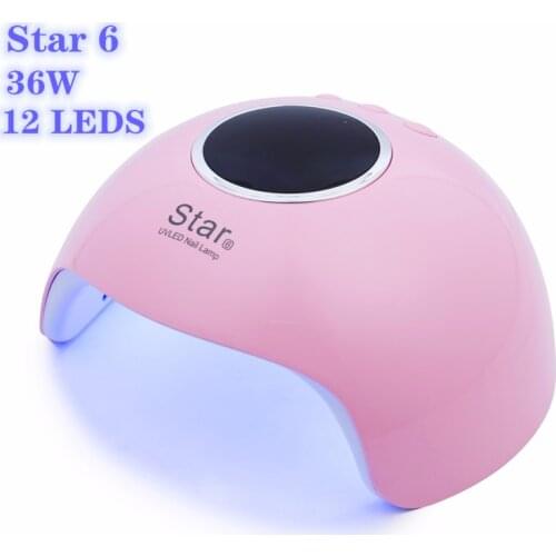 36W Star 6 UV LED Lamp With 12Leds UV Lamp For All Gels For Nail Dryer For Nail Polish Quick Dryer