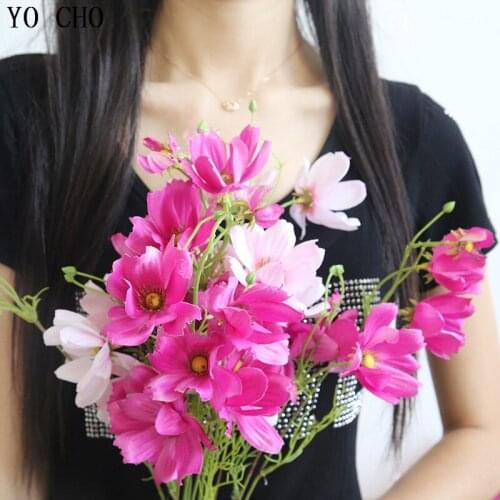 YO CHO Artificial Flower 7 Heads Coreopsis Flowers Fake Sims azalea DIY Flower Arrangement Mini Bouquet Home Party Wedding Decor