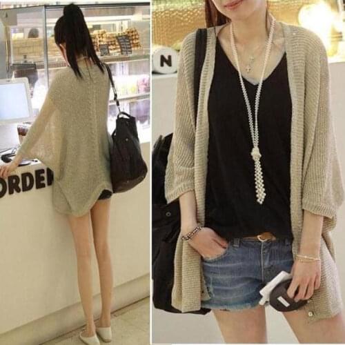 Knit a female 2021 the spring summer autumn period and the new chic in long thin cardigan batwing coat, leisure jacket
