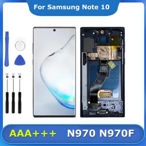 AAA+ AMOLED Lcd Screen For Samsung Galaxy Note 10 N970F Touch Screen Digitizer Replacement Pantalla Note 10 LCD Display