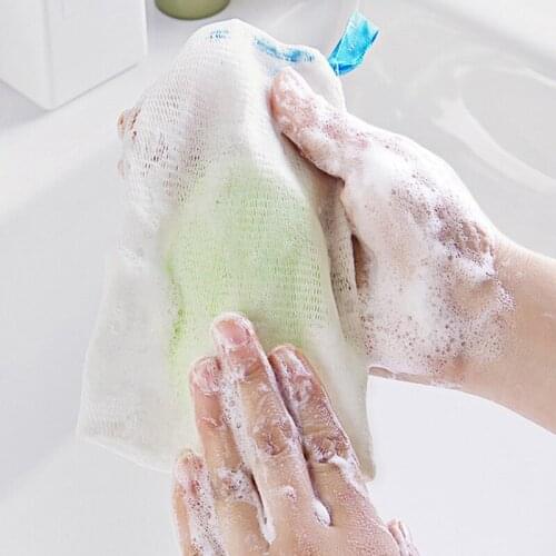1PC Facial Cleanser Manual Foaming Net Bag Wash Face Soap Liquid Soap Whipped Mousse Shower Gel Bath Shower Blister Bubble Mesh