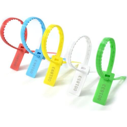 100pcs Plastic Security Seals Numbered Pull Tight Tags Self-Locking Container Locks Tamper Proof Tags with Tooth Tape Seals
