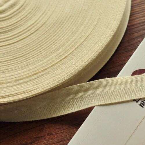 2/2.5cm Edging Strip 100% Cotton Raw Color Webbing Edging Strip Piping Strip Herringbone Belt Handmade Cloth DIY Tape TJ4349