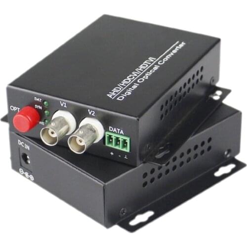 2 CH Video Fiber Optical Media Converters -2 BNC Transmitter Receiver Single mode 20Km For CCTV Surveillance system