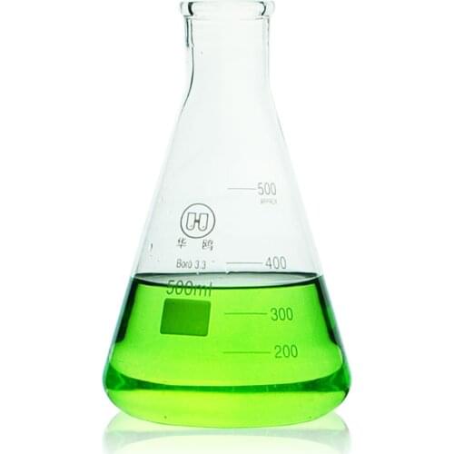 500ml,Glass Erlenmeyer Flask,glass conical bottle,Narrow neck,Lab Glassware