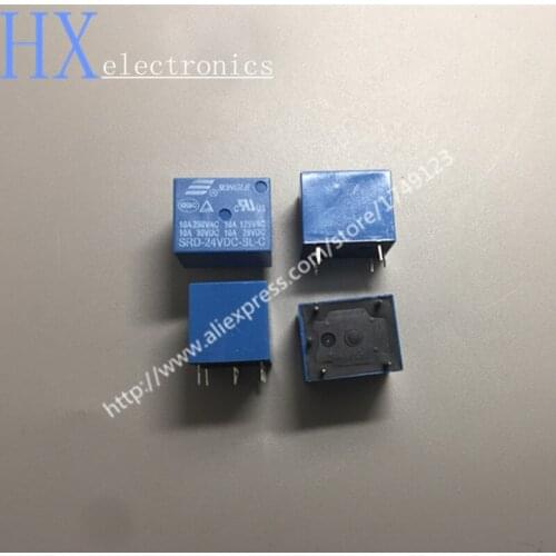 Free shipping 100PCS SRD-24VDC-SL-C 24VDC 10A Power relay PCB Type T73-24V 5 feet SRD-24VDC-SL-C New and original