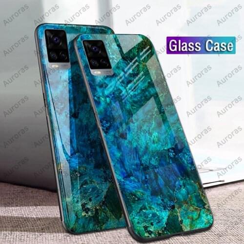 Auroras For vivo V21E Case Tempered Glass With Soft TPU Frame Shockproof Back For vivo V21 Cover Case