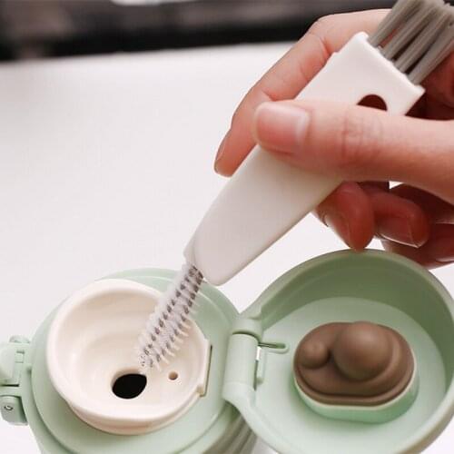 Double-sided Lid Cleaning Brush Kitchen Cutlery Gap Cleaning Brush Multi-function Hand-held Groove Brush Kitchen Supplie