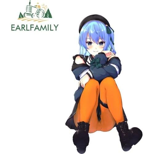 EARLFAMILY 13cm x 7.3cm for Hololive Anime Girl Funny Car Stickers RV Car Assessoires Scratch-Proof Windshield Trunk Decoration