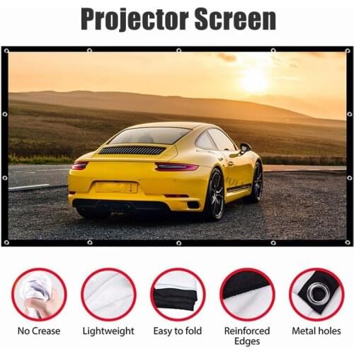 120 Inchs 16:9 HD Projector Screen Foldable Anti-Crease Portable Projection Movies Screen for Home Office Theater Outdoor Indoor