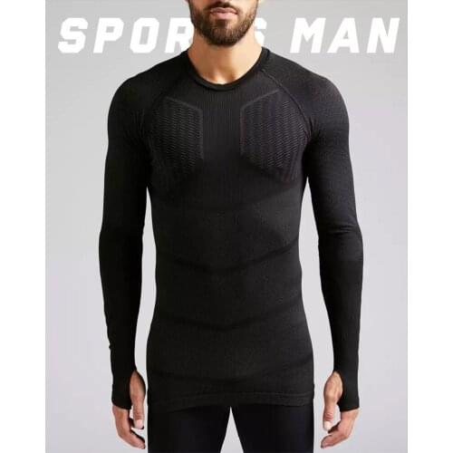 Men Fitness Tight Long Sleeve Running T-Shirts Quick Dry Compression Sport Sportswear Gym BodybuildingTraining T Shirt