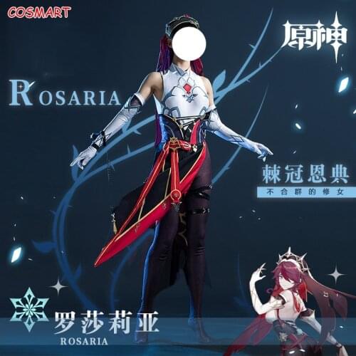 Anime Genshin Impact Rosalia Cosplay Costume Game Suit Uniform Halloween Outfit For Women Girls 2021 New