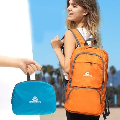 Lightweight Portable Foldable Backpack Sports Bag Waterproof Nylon Packable Daypack Travel Bag Large Capacity Firm Rucksack 2021