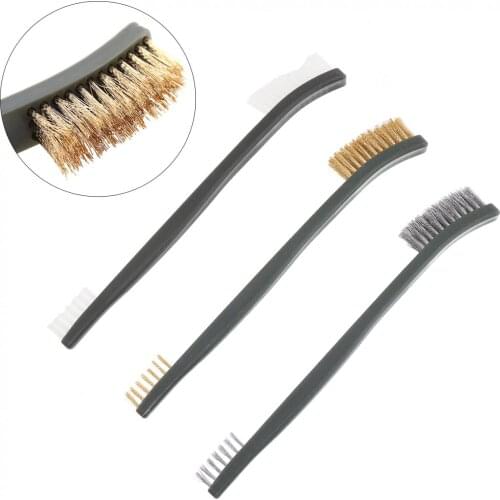 Mini Double-end Wire Polishing Brush Metal Cleaning Rust Brush Auto Gas Stove Accessories Pipes Cleaning Tools 3pcs/lot