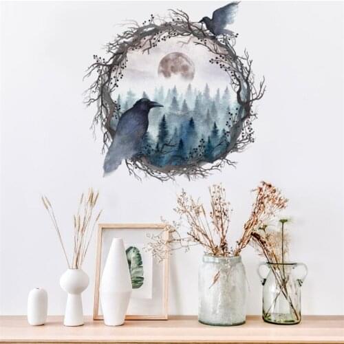 Forest Wall Sticker Bedroom Living Room Wall Decoration Door Sticker Modern Art Mural