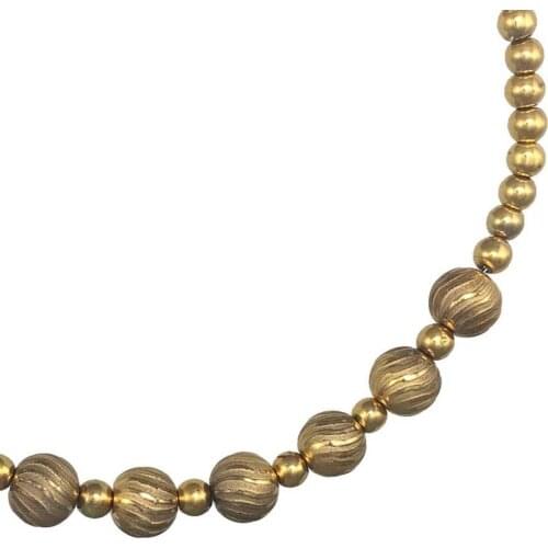 Necklace 24k Gold Painted Glass Beaded Handmade Woman Fashion Jewelry Made In Turkey