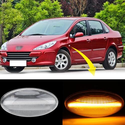 A Pair Turn Signal Light Flowing LED Car Dynamic Side Marker Blinker Light For Peugeot 307 206 207 407 107 607 For Citroen C1 C2