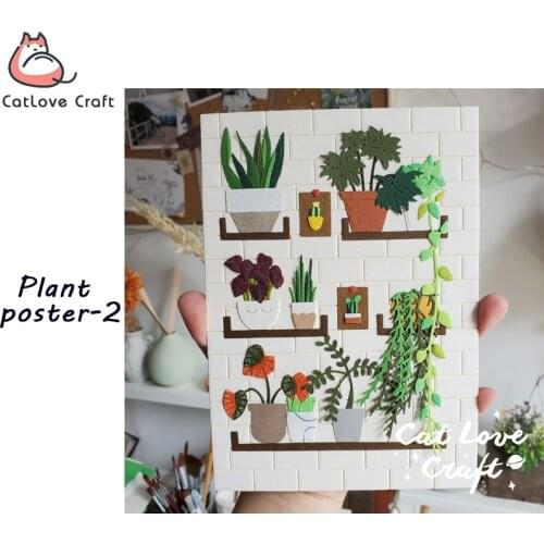 Catlove Plant Poster-2 Metal Cutting Dies Scrapbooking Mold Stencil Die Cuts Card Making DIY Craft Embossing New Dies For 2020