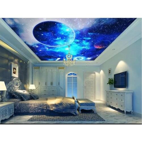 Custom photo wallpapers 3d ceiling wallpaper for walls 3 d blue starry sky universe zenith ceiling murals wall papers home decor