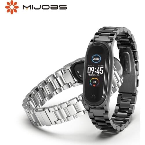 Straps For Mi Band 5 Bracelet Metal Stainless Opaska Mi Band 4 Strap For Xiaomi Mi Band 3 Miband 5 Correa Xiomi Bamd Wristband