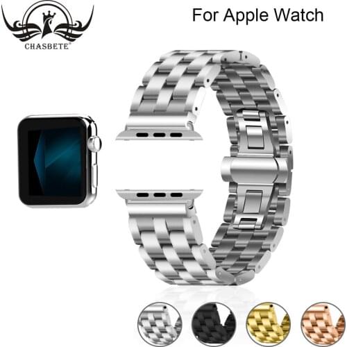 Stainless Steel For Apple Watch band 4 42mm/38mm 3 iwatch band 44mm/40mm Strap Band Loop Belt Watchbands Apple Black silver gold