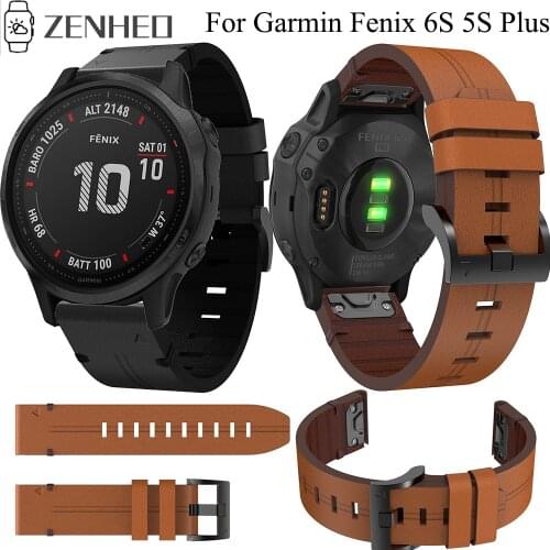 20mm Leather Strap for Garmin Fenix 6S/6S Pro GPS Smart Watch Band Quick Release Easy Fit Watchband for Garmin Fenix 5S Plus