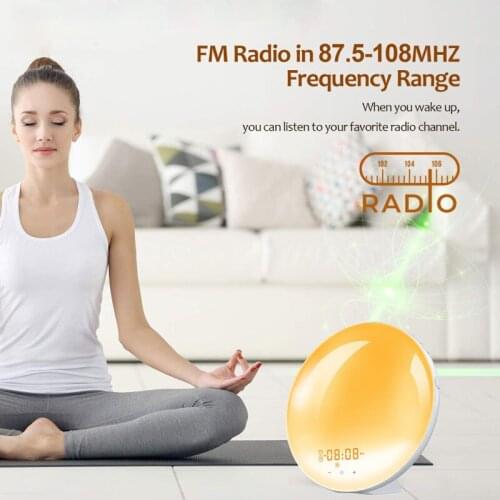 Touch Table Led Clocks Wake Up Light Sunrise Alarm Clock Sunset Simulation Luminous Digital Clock with FM Radio Night Light