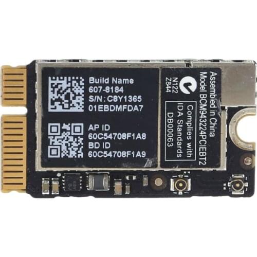 BCM943224PCIEBT2 300Mbps 2.4/5G WiFi Bluetooth 4.0 Mini PCIe Network Card for Mac OS Macbook Air A1370 A1369 A1465 Accessories