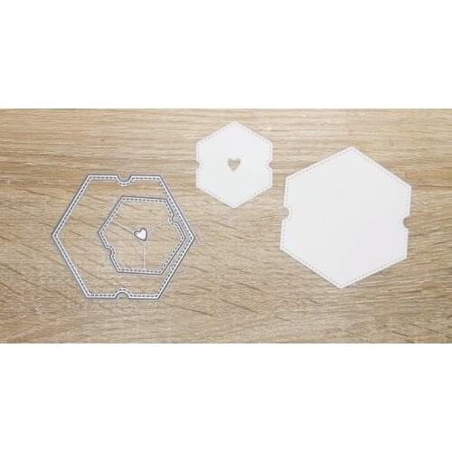 Hexagon Label with Stitched Edge Cutting Dies Craft Embossing Make Paper Greeting Card Making Template DIY Handmade 2021 New