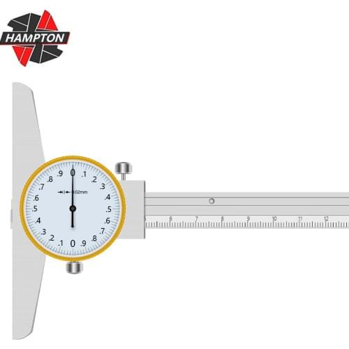 HAMPTON Caliper Dial Depth Gauge 0-150mm Accuracy 0.02mm Dial Caliper Stainless Steel Vernier Caliper Measure Meter Micrometer