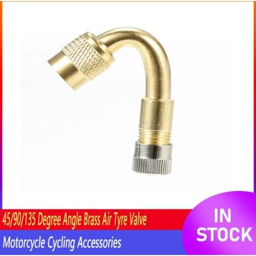NEW 45/90/135 Degree Angle Brass Air Tyre Valve Stem With Extension Adapter For Car Truck Motorcycle Cycling Accessories