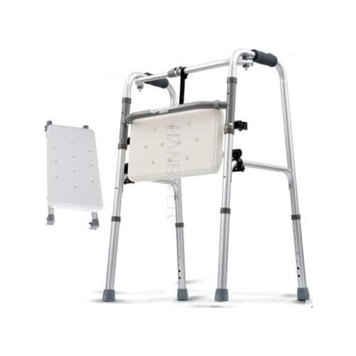 Elderly Foldable Walker Adjustable Walking Assist Equipped Wheels Equipped With Arm Rest Pad For Limited Mobility With Disabled