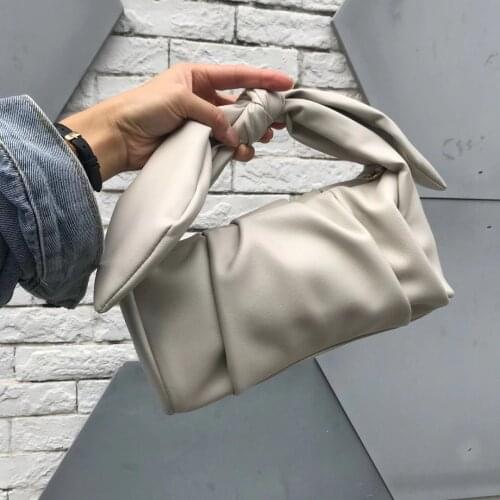 2020 Ladies Genuine Leather Shoulder Bag Sheepskin Luxury Brand Messenger Fashionable Folding Cloud Clutch Hand Handbag Bolsa