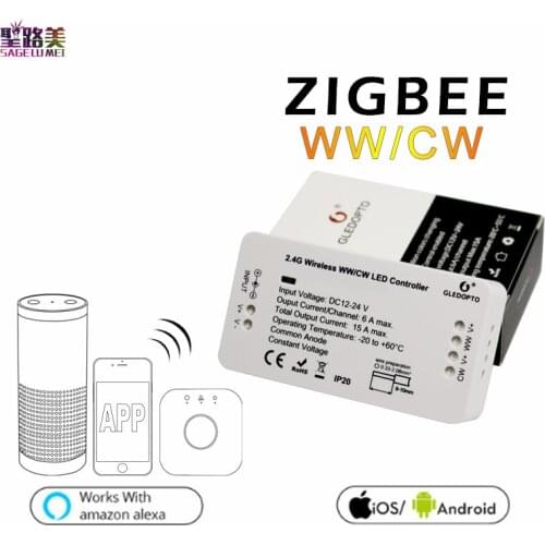 DC12V - 24V ZIGBEE bridge Led Controller Zigbee Light Link Warm white / white LED dimmer ZLL phone app control For 5050 led tape