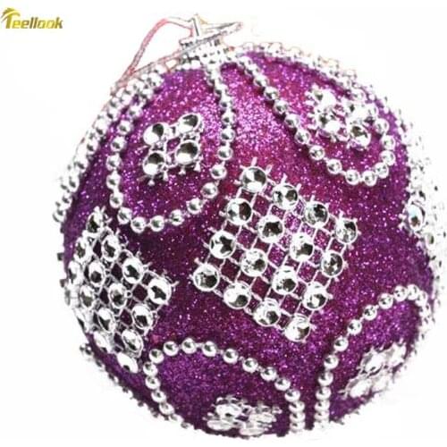 Teellook 10pcs 8cm Christmas Ball Pendant Christmas Tree Decoration Mall Hotel Home Decoration