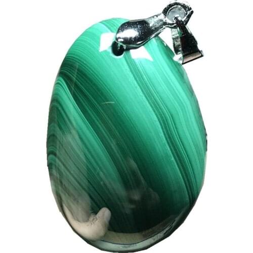 Top Natural Green Malachite Chrysocolla Pendant Jewelry For Woman Lady Man Silver Crystal 28x18x10mm Oval Beads Gemstone AAAAA