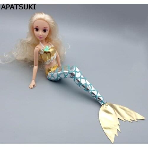 High Quality Handmade Dolls Dress Gown Skirt Fashion Clothes For Barbie Doll Genuine Mermaid Tail Dress Kids Toy