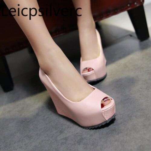 Womens Sandals summer new style fashion Fish mouth Open toe Waterproof platform Wedge High heel Womens shoes plus size 33-42