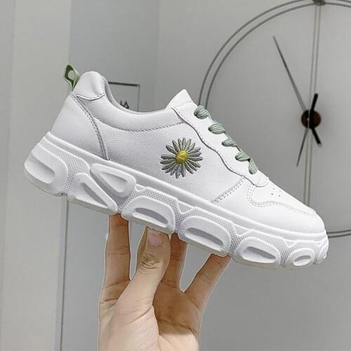 Women White Sneakers Walking Platform Shoes Fashion Outdoor Breathable Shockproof Stability Women Casual Sports Shoes NVX177