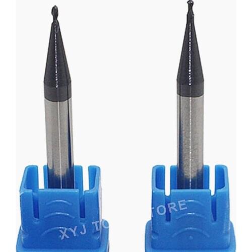 1pc 1mm 1.5mm 2mm 3mm 4mm 5mm Ball Nose End Mills HRC50 2Flutes Solid Carbide CNC Groove Milling Cutters