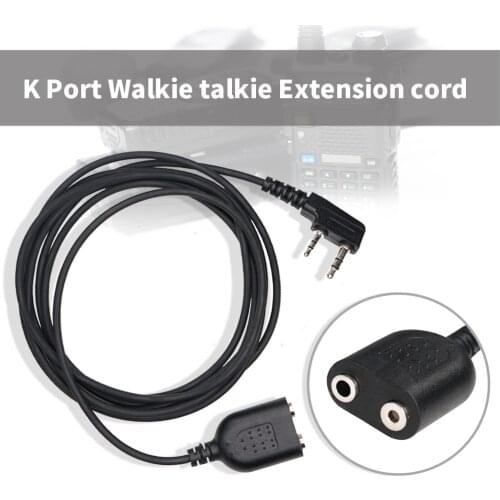 100% Baofeng Audio Cable Adapter K port 2 Pin Extension Cord For Baofeng UV-5R BF-888S UV-82 Walkie Talkie Headset Speaker Mic