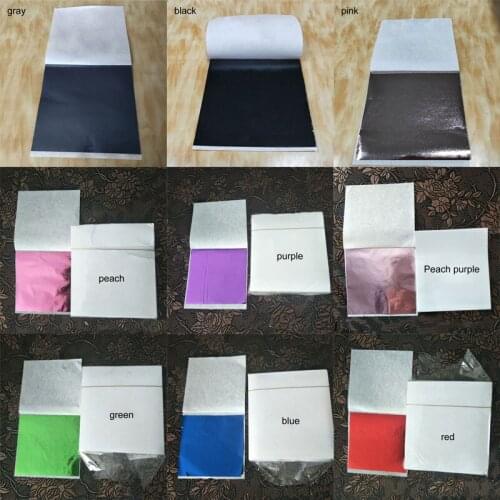 100Pcs Design Paper Foil Papers Gilding Art Craft 8*8.5cm DIY Craft Decor Imitation Gold Sliver Copper Leaf Leaves Sheets