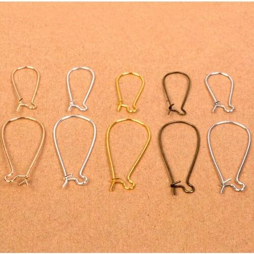 100pcs/Lot 11x24mm/16x38mm Silver /Bronze/Rhodium/Gold Plated Earring hooks Kidney Earring Ear Wires Findings DIY Jewelry Making