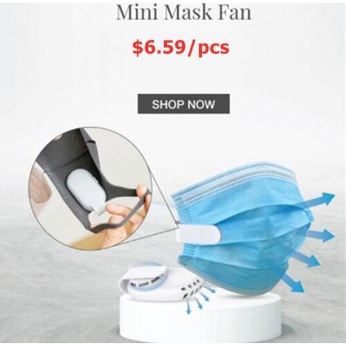 20pcs Ready to Go Mini Portable Fan for Mask Outdoor Air-filter Clip-on Face Mask Fan Eventail Pocket Fan With Retail Box