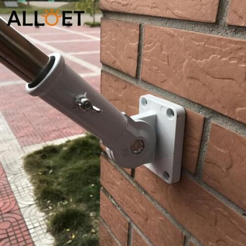 Flag Holder Aluminum 180 Degree Adjustable Screwing On Wall Mounted Flagpole Angle Bracket Windsock Mount Base Flag Holder